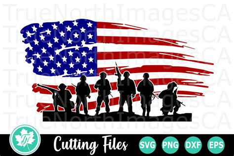 American Flag Soldiers An American Svg Cut File 205520 Cut Files