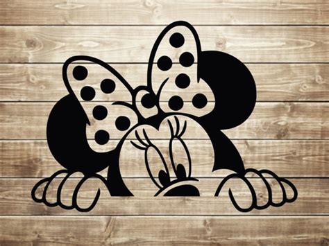 Minnie Mouse Peeking Svg Minnie Mouse Face Svg Cut Files For Etsy