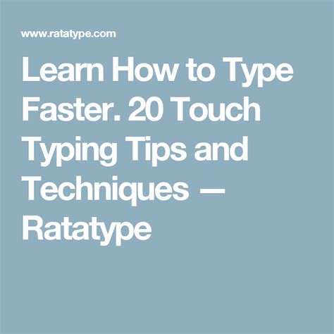 Learn How To Type Faster 20 Touch Typing Tips And Techniques