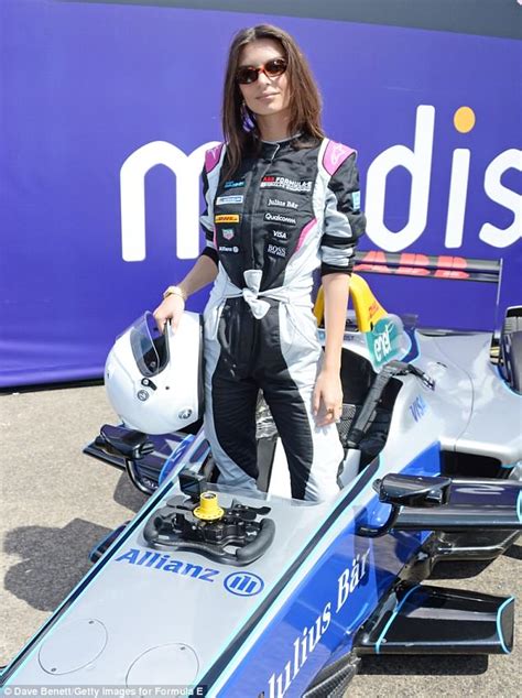 Emily Ratajkowski Flashes Her Bra In Tight Racing Leather Daily Mail