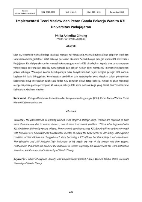 Teori keperluan maslow pdf / teori maslow hairaki keperluan : (PDF) Implementasi Teori Maslow dan Peran Ganda Pekerja ...