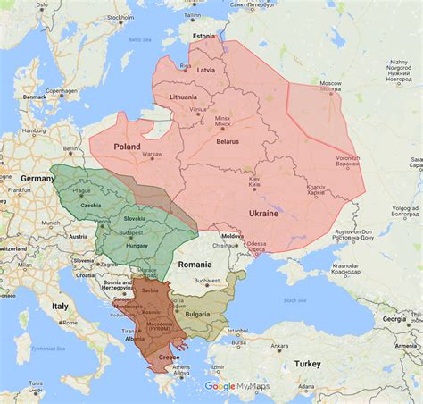 Every Slavic Empire At Their Peak Extent Based On Maps On The Web