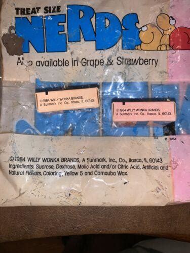 3 Vintage 1984 Nerds Willy Wonka Candy Treat Size Unopened Boxs W