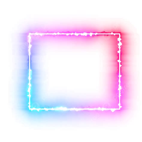 Crystal Neon Border Red Pink Blue Rectangle Frame Neon Border Neon