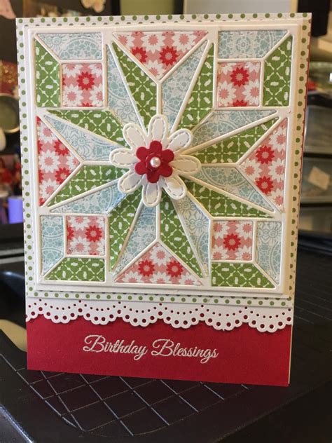 Birthday Blessings Quilt Card by bhappystamper - at Splitcoaststampers