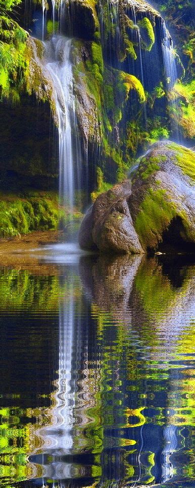 Waterfall Reflection Beauty Nature Hoho Pics
