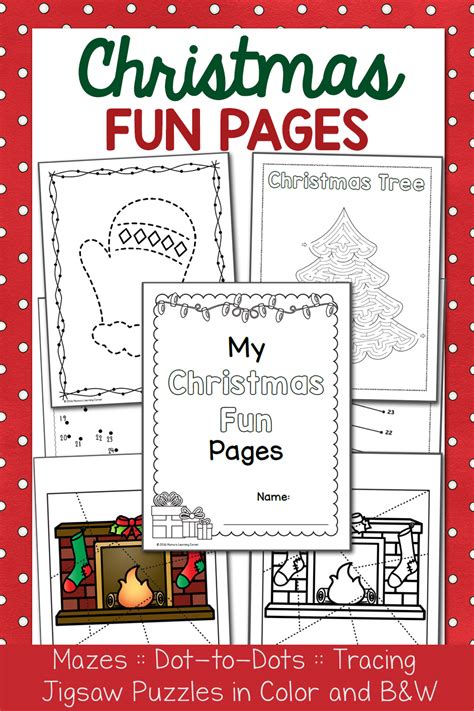 Christmas Fun Pages Packet - Dot-to-Dots, Mazes, Tracing! - Mamas