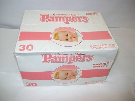 Vintage Pampers Baby Diapers Disposable Preemie Infant New In Box