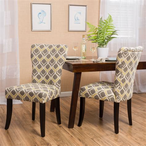 Cecily Fabric Geometric Print Dining Chair (Set of 2) by Christopher