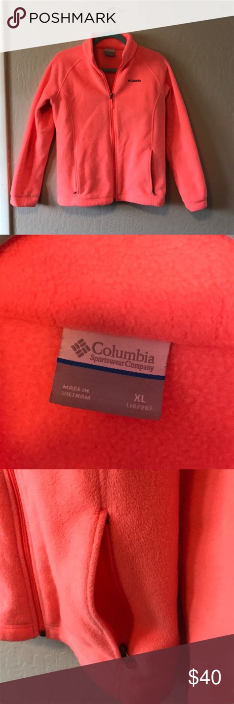 Columbia Fleece Jacket Peach Colored A Columbia Fleece Jacket Size