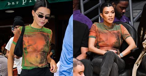 Kendall Jenner And Kourtney Kardashian In Same Shirt Popsugar Fashion
