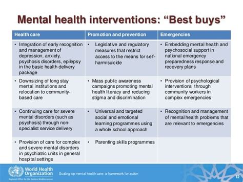 Scaling Up Mental Health Care A Framework For Action