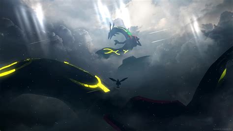 Rayquaza Flying In The Sky Pokemon Live Wallpaper Moewalls