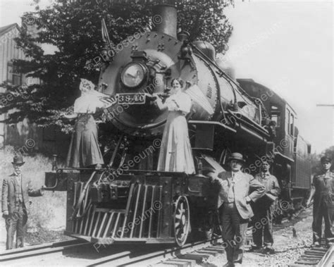 Ladies Pose On Locomotive Train 1900s 8x10 Reprint Of Old Photo