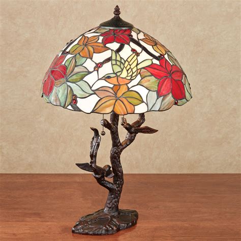 Tropical Passion Floral Stained Glass Lamp