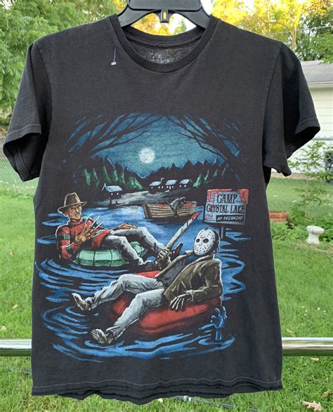 Rare Freddy And Jason Camp Crystal Lake Shirt S Gem