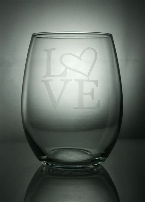 Love Etched Glasses Valentine Wine Glasses Etched Wine Etsy