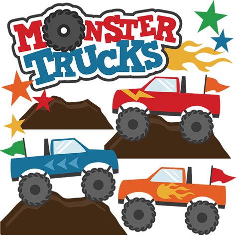 Monster Trucks SVG Scrapbook Collections monster trucks cut files for