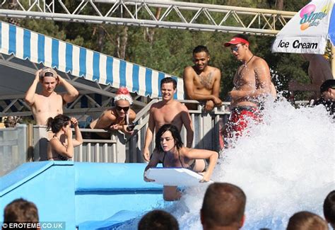Katy Perry Suffers A Major Wardrobe Mishap Going Down A Water Slide