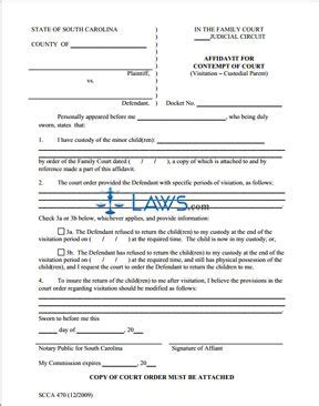 Can one be a guardian without the need for an affidavit? Form SCCA470 Affidavit of Contempt of Court | Legal Forms