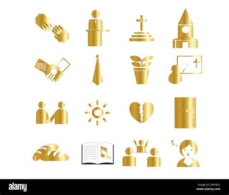 Set Religious Signs Icons For Religion Faith Vector Stock Vector Image