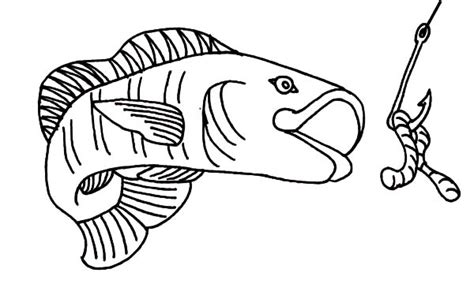 Fish Eat Fishing Lure Coloring Pages : Kids Play Color