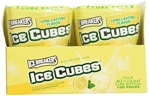 Ice Breakers Ice Cubes Cool Lemon Chewing Gum Sugar Free 40 Piece Co