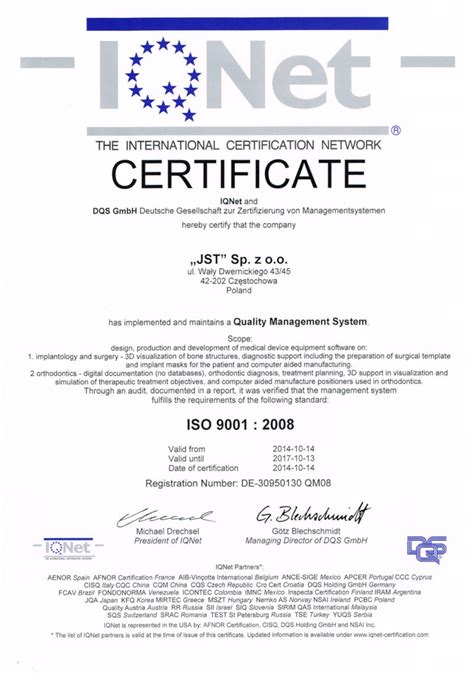 Certificate Klara Iso 19001 2008 Eurotreatmed