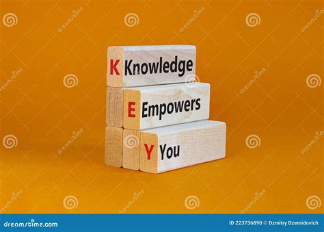 Key Knowledge Empowers You Symbol Wooden Blocks With Words Key