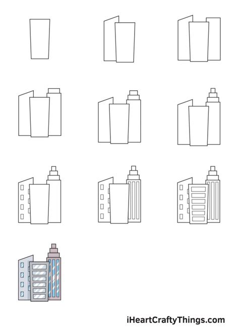 Buildings Drawing How To Draw Buildings Step By Step