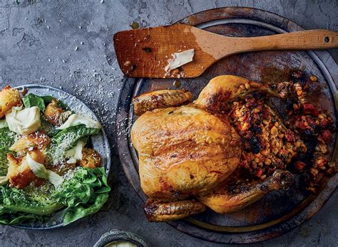 Barley bread has defined bread making cultures for thousands of years. Chorizo-and-barley stuffed roast chicken