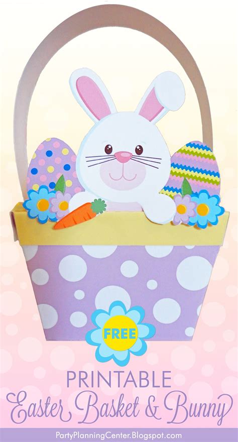 Free Printable Easter Basket And Bunny Easter Basket Crafts Paper