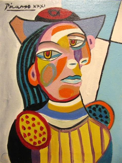 Pablo Picasso Original Painting On Canvas Drawing Signed Coa
