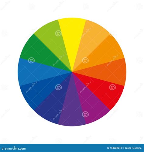 Color Wheel Or Color Circle With Twelve Colors Stock Vector