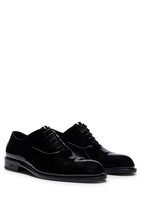 Boss By Hugo Boss Italian Made Oxford Shoes In Patent Leather In Black For Men Lyst