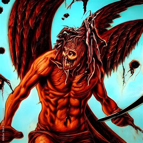 Monster Alien Angel Blood And Gore Wings Broken And Bleeding