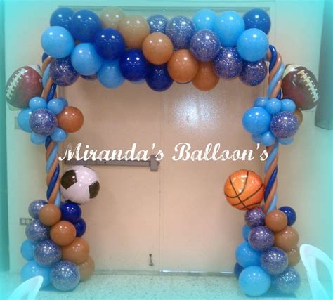 Beautiful examples for wedding balloon decorations and wedding balloon arches. sports theme balloon decor | Balloon decor | Pinterest