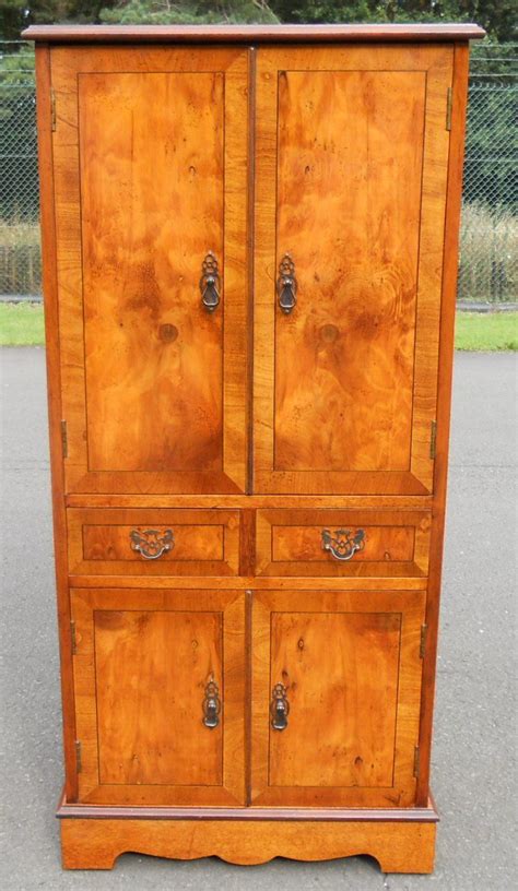 It's a great option for narrow nooks and cramped corners in your bathroom. Antique Style Yew Tall Narrow Cupboard Cabinet LP Storage