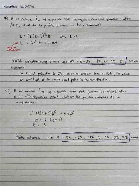 Solved 5 A If We Measure Lz Of A Particle That Has Angular