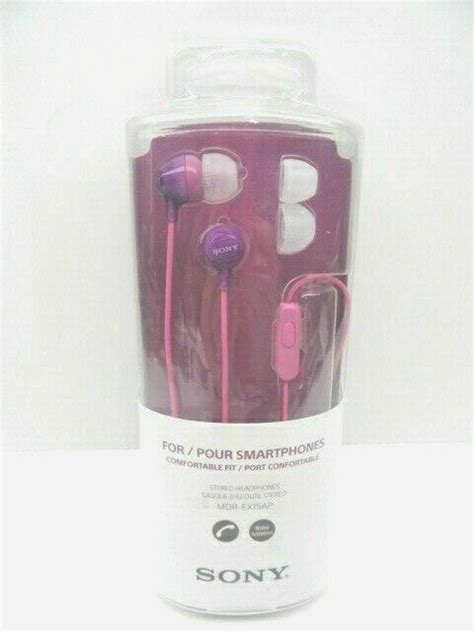 Sony Mdrex15ap In Ear Earbud Headphones Violet Ebay