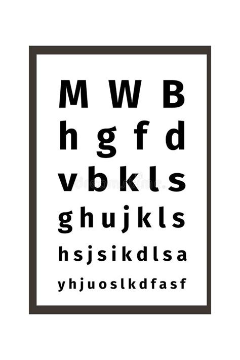 An Eye Chart Vector Illustration On White Background Ophthalmic Table