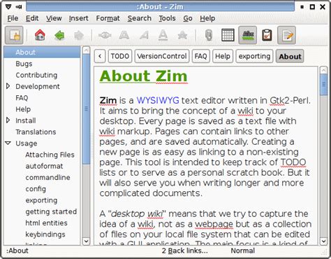 Download Zim - Free Desktop Wiki Software