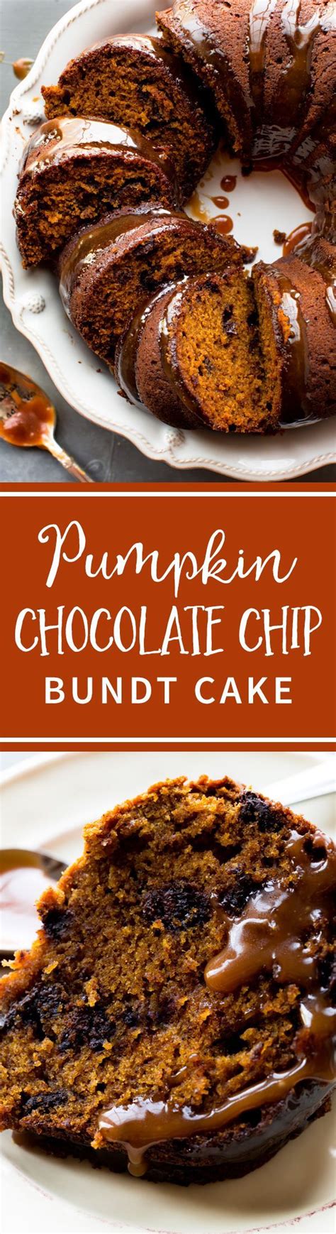 Deliciously Moist Pumpkin Bundt Cake With Chocolate Chips And Caramel