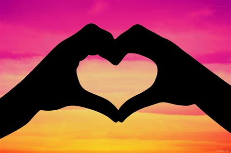 Love Heart With Two Hands Love Heart Photo Reference Sunset