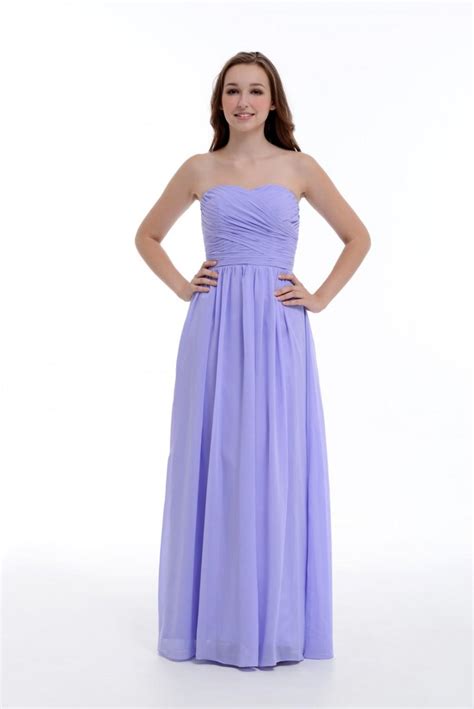 Empire Sweetheart Floor Length Lavender Chiffon Bridesmaid Dress