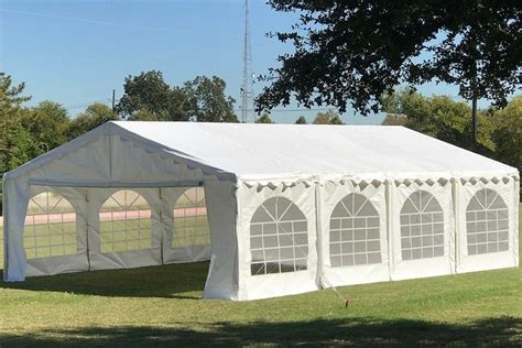 You can also install it in your backyard as a large, lovely sunshade retreat for your family. 26 x 20 Budget Party Tent Canopy Gazebo - White