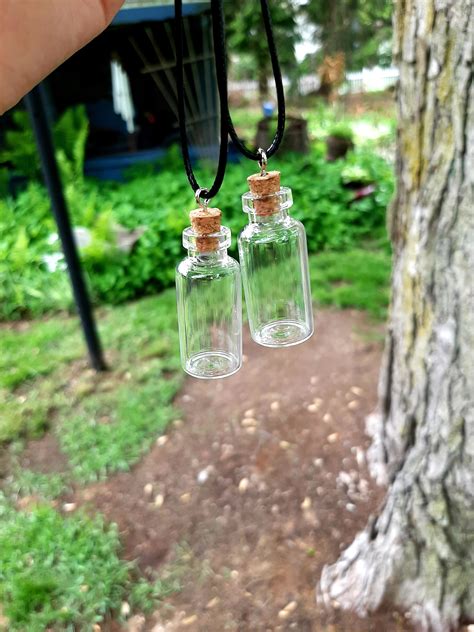 Empty Vial Necklace Glass Bottle Necklace Mini Glass Jar Etsy