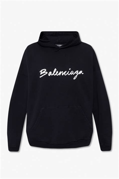 Balenciaga Logo Hoodie Mens Clothing Vitkac