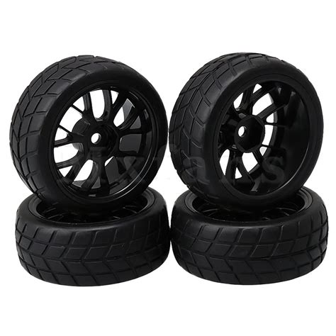 Mxfans Black Plastic Mesh Shape Wheel Rims With 12mm Hex And Rubber