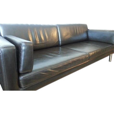 Ikea Leather Sofa In Dark Brown Aptdeco
